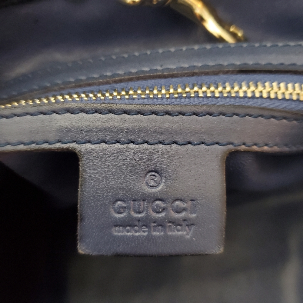 Authentic Gucci Blue Python Craft Tote - Picture 10 of 16